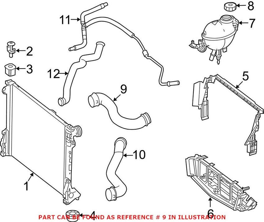 Mercedes Engine Coolant Hose - Lower 2045011682